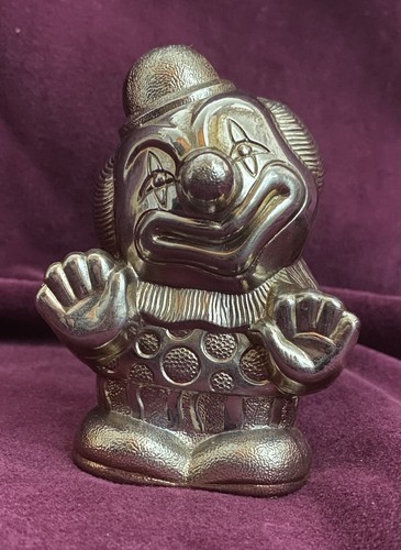 Vintage silver plate clown - silver,