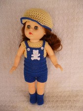Hand crochet set for a 7.5/ 8" Doll ie rosebud/ginny (shown on a Ginny)