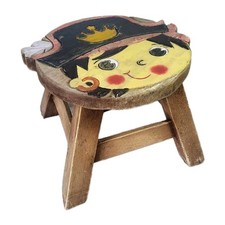 Wooden Pirate Stool Small Childs Seat Milking Stool Nursery Decor 21cm 8.5" Tall