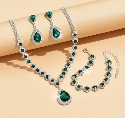 Emerald green crystal drop - crystal,
