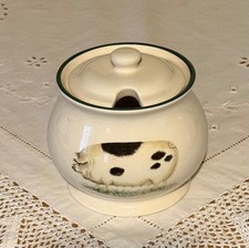 T G Green Cloverleaf Farm Animals Small Lidded Sugar Bowl / Preserve Pot & Lid