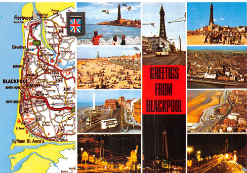 Map postcard british isles - ,