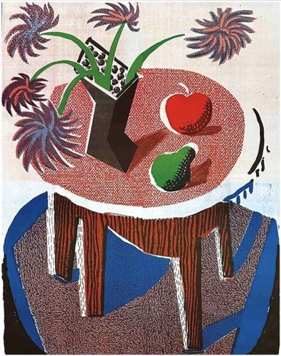 David hockney flowers apple - hockney, flowers,