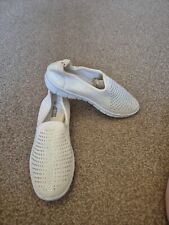 Used Womens  Slip On - White Diamontee Shoes - With Memory Foam Insock -  Size 6