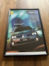 Framed Original Renault Clio Sport 172 Magazine Advert Poster Man Cave Wall Art