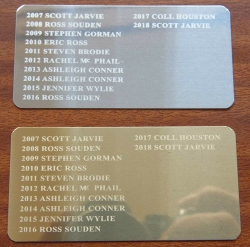 80x40mm annual trophy plaque - 80x40mm,