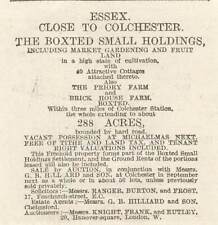 1916 Boxted Small Holdings For Sale Essex Priory Farm Brick House Farm