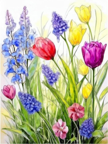 Tile mural wildflowers - tile, floral