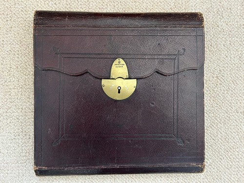 Leather 1840s writing case - leather,