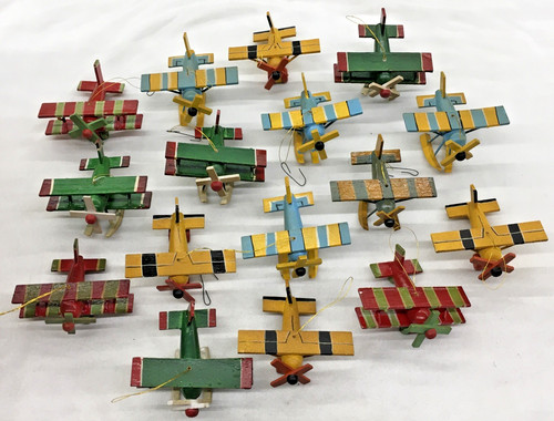 Wooden airplane ornaments - wooden,