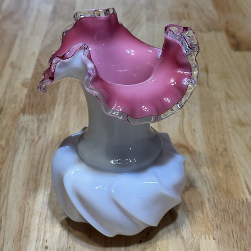 Vtg fenton cranberry white - cranberry,