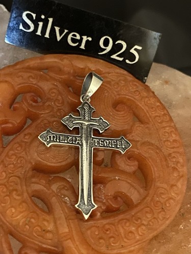 Solid silver templar cross - silver,
