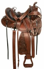 New Horse Saddle Western Trail Gaited Endurance Leather Tack .