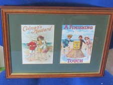 Framed Retro Colman s Mustard Adverts (Postcards) 