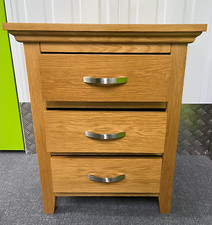 Solid Oak House of Oak Bedside Hall Telephone Lamp Table 3 Storage Drawers