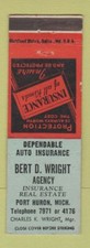 Matchbook Cover - Bert Wright