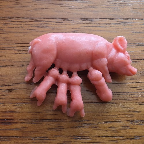 Nursing pink piglets - pink, hong