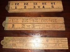 3 ANTIQUE BOXWOOD  FOLDING