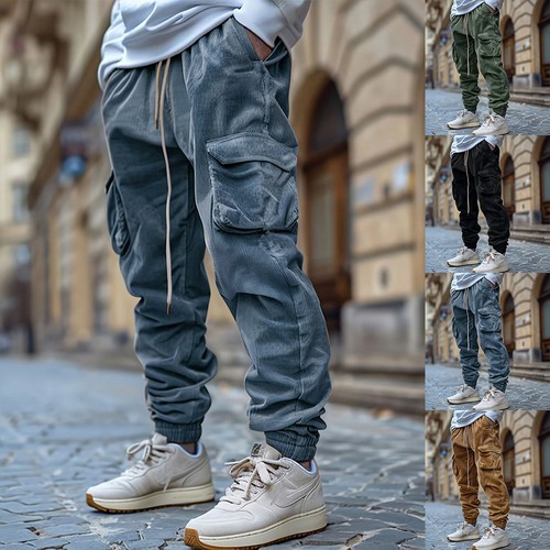 Mens elasticated waist cargo - waist,