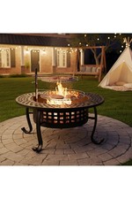 Large Garden Fire Pit Metal Camping Log Burner Heaters BBQ Grill Stove Braziers