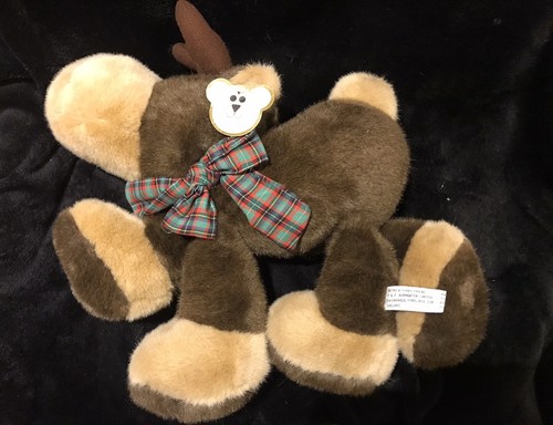 Large brown fur moose - 12”,