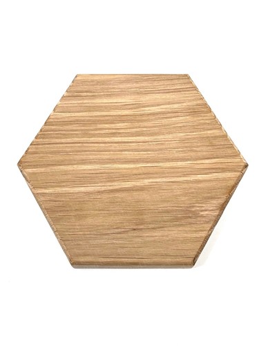 Solid oak hexagon plaque - solid, sign