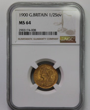 1900 Gold 1/2 Sovereign Great