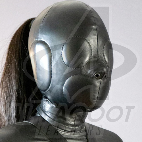 Leather bondage hood - leather, mask