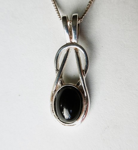 Whitby jet and silver knot - jet,