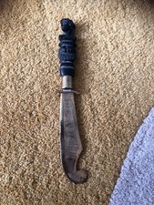 Vintage Carved Stone Handled And Brass Letter Opener