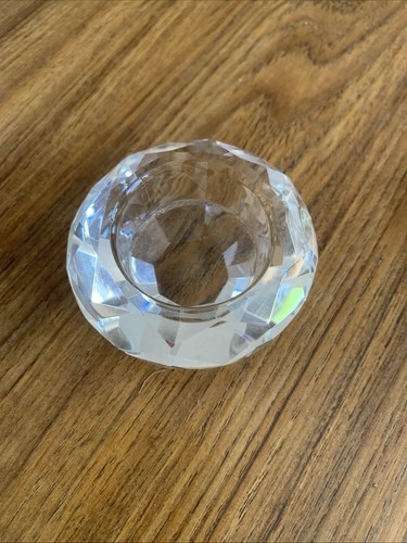 Vintage crystal votive - votive, tea