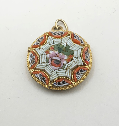 Vintage micro mosaic pendant - vintage,