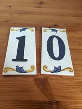 TORO DEL ORO House Numbers - Tile Numbers Craquelle Design Number 1 , 0