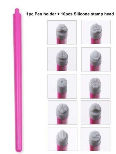 Nail art stamp - nail, pen