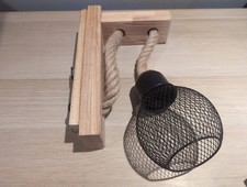 Wooden wall light - light, industrial