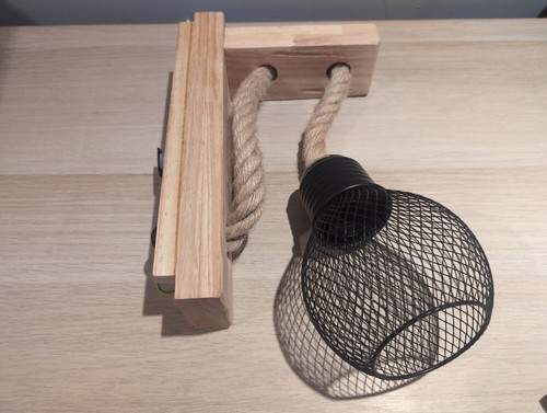 Wooden wall light - light, industrial