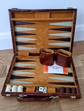 Vintage Leather Backgammon Set