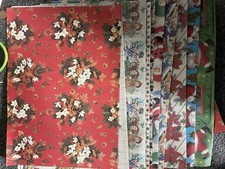 Vintage Christmas Wrapping Paper X10 Sheets 1970s 1980s Unused Retro Kitsch