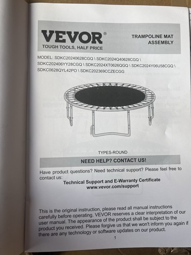 Vevor replacement trampoline - vevor,