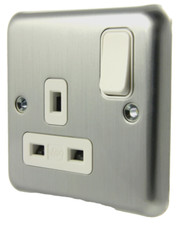 MK Electric K2958 MCO Albany Plus 1G 13A DP Switched Socket, Matt Chrome (30)