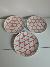 3 X Habitat Mix It Up Salad / Side Plates  Orange & White - 20cm