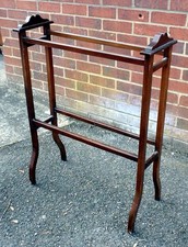 Antique solid walnut towel rail Victorian country house bathroom airer hanger