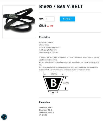 Belt b65 b1690ld - f&f,