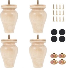 4PCS Wooden Furniture Legs Height Sofa Legs Replacement Armchair Feet Wood Couc
