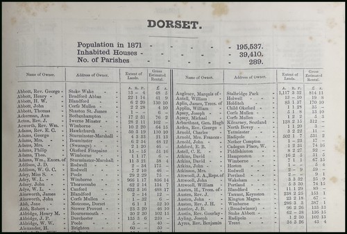 1873 dorsetshire the names - dorsetshire.,