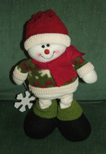 Small Free Standing Snowman Xmas Decoration With Snowflake