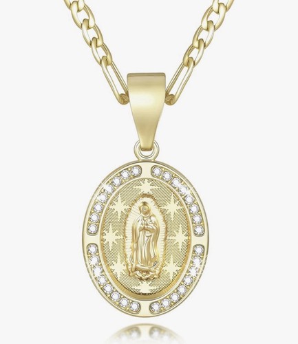 14k virgin mary - mary, pendant