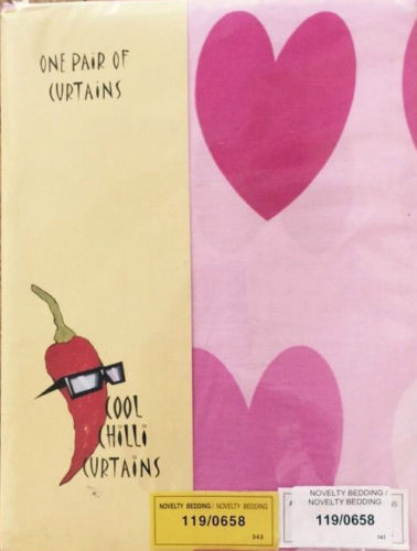Kids pink hearts curtains - hearts,