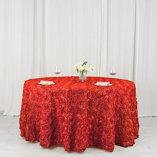 Red ribbon roses - 120", round