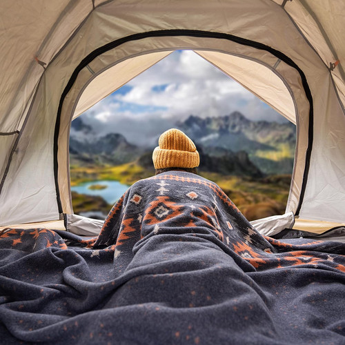 Merino wool camp blanket - merino,